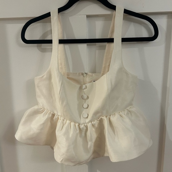 Reformation Cream Peplum Blouse - Picture 2 of 8